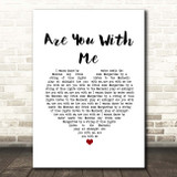 Lost Frequencies Are You With Me White Heart Song Lyric Print