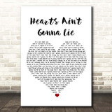 Arlissa Hearts Ain't Gonna Lie White Heart Song Lyric Print