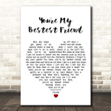 Mac Davis You're My Bestest Friend White Heart Song Lyric Print