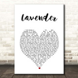 Marillion Lavender White Heart Song Lyric Print
