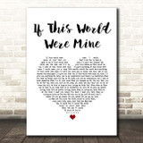 Marvin Gaye & Tammi Terrell If This World Were Mine White Heart Song Lyric Print