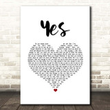 McAlmont & Butler Yes White Heart Song Lyric Print