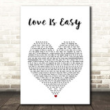 McFly Love Is Easy White Heart Song Lyric Print