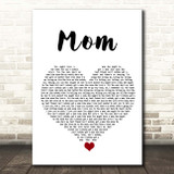 Meghan Trainor Mom White Heart Song Lyric Print