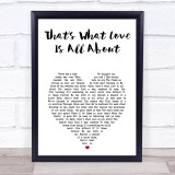 Michael Bolton That's What Love Is All About White Heart Song Lyric Print