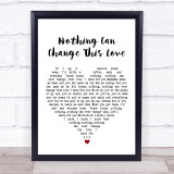 Sam Cooke Nothing Can Change This Love White Heart Song Lyric Wall Art Print