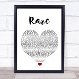 Selena Gomez Rare White Heart Song Lyric Wall Art Print