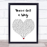 Shania Twain You've Got a Way White Heart Song Lyric Wall Art Print