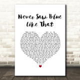 Shawn Colvin Never Saw Blue Like That White Heart Song Lyric Wall Art Print