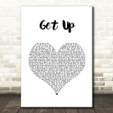 Shinedown Get Up White Heart Song Lyric Wall Art Print