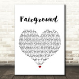 Simply Red Fairground White Heart Song Lyric Wall Art Print