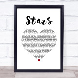 Skillet Stars White Heart Song Lyric Wall Art Print