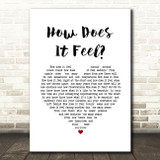 Slade How Does It Feel White Heart Song Lyric Wall Art Print