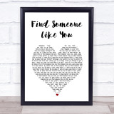 Snoh Aalegra Find Someone Like You White Heart Song Lyric Wall Art Print