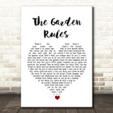 Snow Patrol The Garden Rules White Heart Song Lyric Wall Art Print