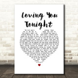 Squeeze Loving You Tonight White Heart Song Lyric Wall Art Print