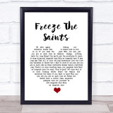 Stephen Malkmus Freeze The Saints White Heart Song Lyric Wall Art Print