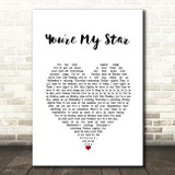 Stereophonics You're My Star White Heart Song Lyric Wall Art Print