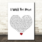 Steven Curtis Chapman I Will Be Here White Heart Song Lyric Wall Art Print