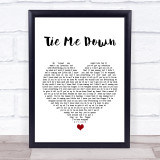 Taylor Ray Holbrook Tie Me Down White Heart Song Lyric Wall Art Print