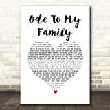 The Cranberries Ode To My Family White Heart Song Lyric Wall Art Print
