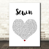 The Feeling Sewn White Heart Song Lyric Wall Art Print