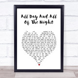 The Kinks All Day And All Of The Night White Heart Song Lyric Wall Art Print