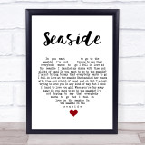 The Kooks Seaside White Heart Song Lyric Wall Art Print
