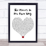 The Kooks She Moves In Her Own Way White Heart Song Lyric Wall Art Print