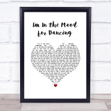 The Nolans I'm In the Mood for Dancing White Heart Song Lyric Wall Art Print