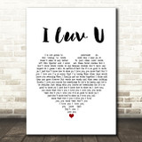 The Ordinary Boys I Luv U White Heart Song Lyric Wall Art Print