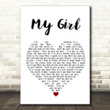 The Overtones My Girl White Heart Song Lyric Wall Art Print