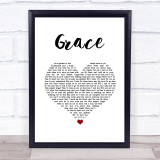 The Wolfe Tones Grace White Heart Song Lyric Wall Art Print