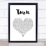The Wombats Turn White Heart Song Lyric Wall Art Print