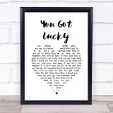 Tom Petty And The Heartbreakers You Got Lucky White Heart Song Lyric Wall Art Print