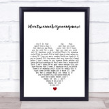 Billie Eilish Idontwannabeyouanymore White Heart Song Lyric Wall Art Print