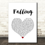 Trevor Daniel Falling White Heart Song Lyric Wall Art Print