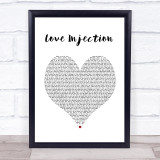 Trussel Love Injection White Heart Song Lyric Wall Art Print