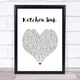 Twenty One Pilots Kitchen Sink White Heart Song Lyric Wall Art Print