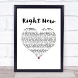 Van Halen Right Now White Heart Song Lyric Wall Art Print