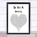 Billy Idol To Be A Lover White Heart Song Lyric Wall Art Print