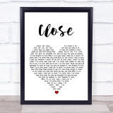 Westlife Close White Heart Song Lyric Wall Art Print