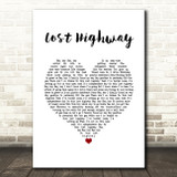 Bon Jovi Lost Highway White Heart Song Lyric Wall Art Print