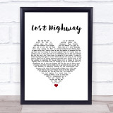 Bon Jovi Lost Highway White Heart Song Lyric Wall Art Print
