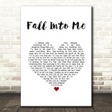 Brantley Gilbert Fall Into Me White Heart Song Lyric Wall Art Print