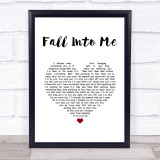 Brantley Gilbert Fall Into Me White Heart Song Lyric Wall Art Print