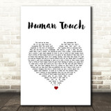 Bruce Springsteen Human Touch White Heart Song Lyric Wall Art Print