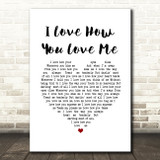 Bryan Ferry I Love How You Love Me White Heart Song Lyric Wall Art Print