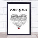 Bugzy Malone Memory Lane White Heart Song Lyric Wall Art Print