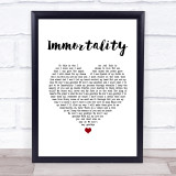 Celine Dion Immortality White Heart Song Lyric Wall Art Print